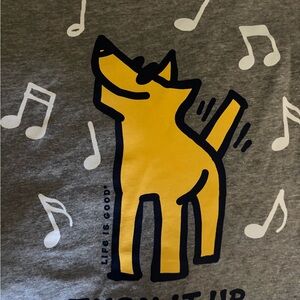 Life Is Good Gray Tee with White Print